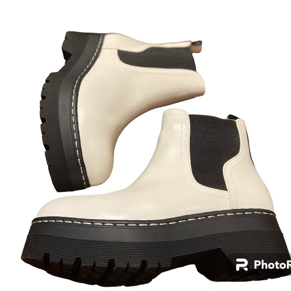 Mia Faux Leather Buckle Chunky Heel Ankle Boots